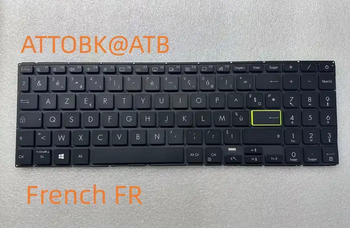 Clavier d'ordinateur portable RU/US/Français/Espagnol/Latin/FR pour ASUS VivoBook X513 D513 S513 M513 F513 K513 R513 E513 X531 X531F V5100E avec rétroéclairage