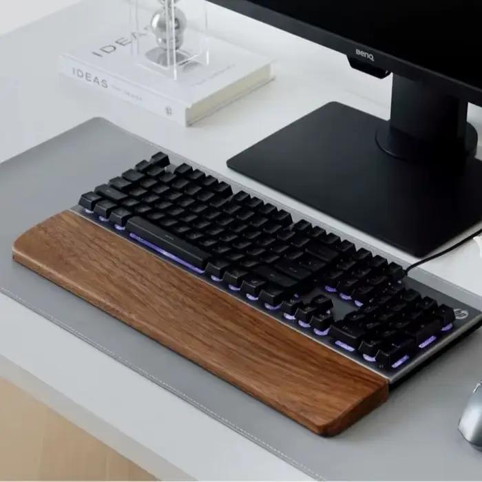 Repose-poignets ergonomique personnalisé en bois de noyer pour clavier