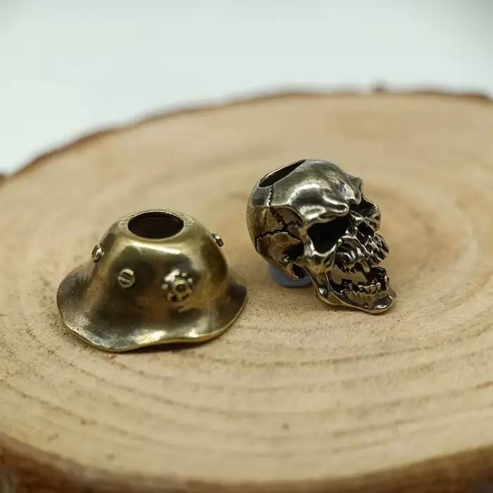 Perles en laiton pour casque de soldat, perles en paracorde, perles pour couteau, accessoires EDC, punk outdoor, bracelets DIY, pendentifs pour lanières tressées