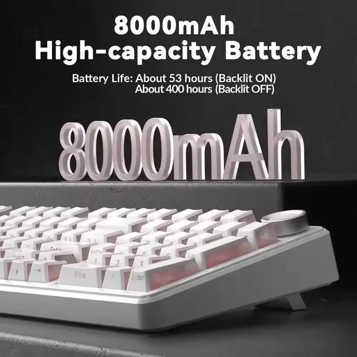 AULA F99 Pro clavier mécanique silencieux 2.4G sans fil PBT Keycap échangeable à chaud rvb rétro-éclairé translucide