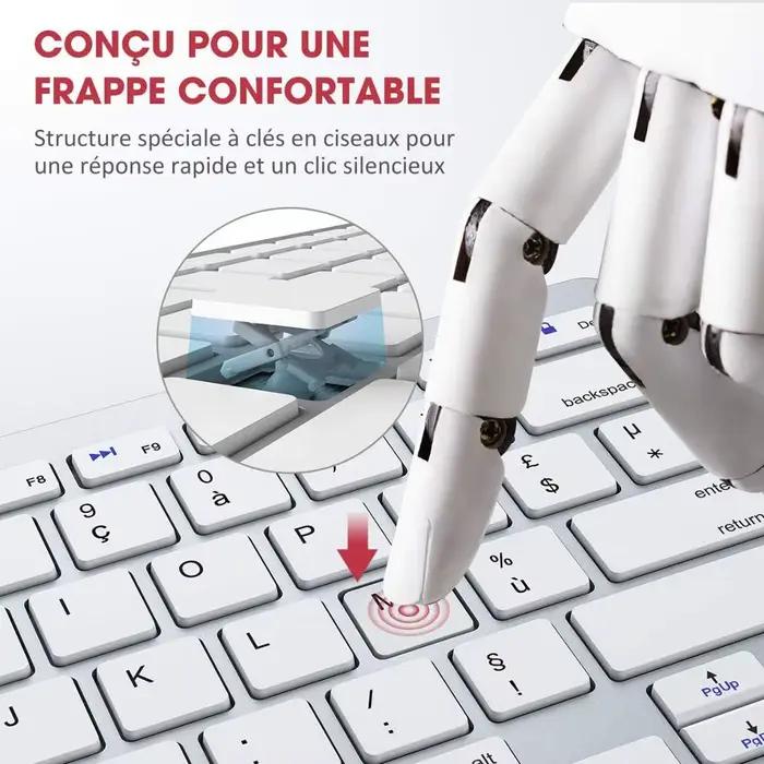 Clavier Bluetooth portable sans fil fin