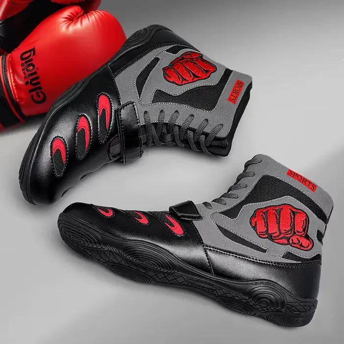 Chaussures de lutte – Chaussures de lutte à haute traction pour hommes, femmes, jeunes et enfants – Chaussures durables pour lutte, boxe, haltérophilie