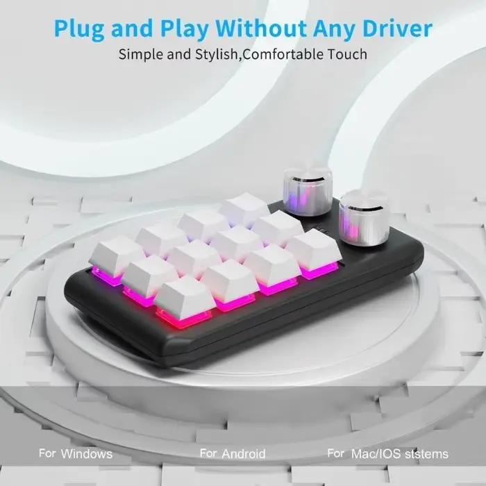 Clavier mécanique Ultra-mince avec 12 touches programmables