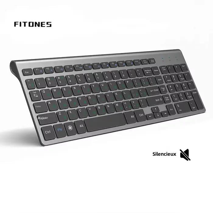 Clavier sans fil portable pleine taille gris USB connexion stable pour ordinateurs portables PC compatible russe US Espagne Italie occasions spéciales