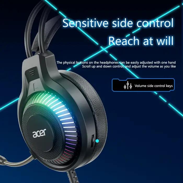 Acer OHW303 casques Gamer 7.1 stéréo virtuel Surround basse écouteur lumière LED casque de jeu pour ordinateur PC