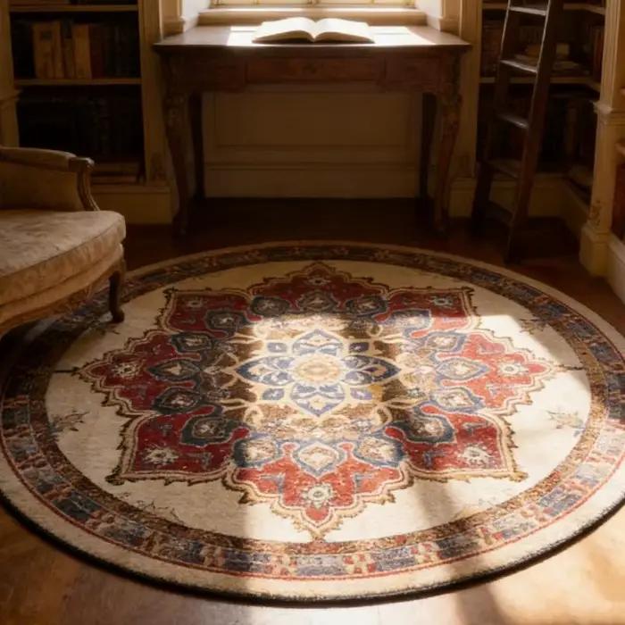 Tapis rond en Imitation laine