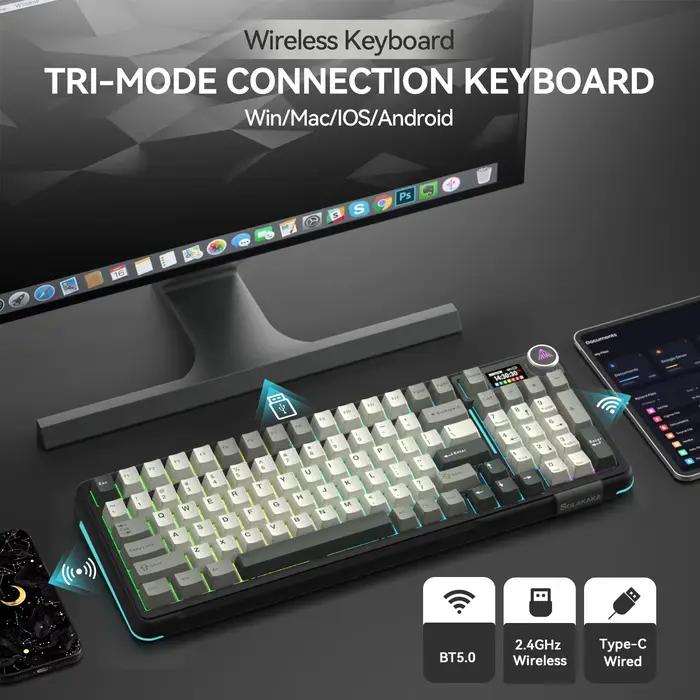 Clavier mécanique SOLAKAKA A99 Pro avec écran LCD