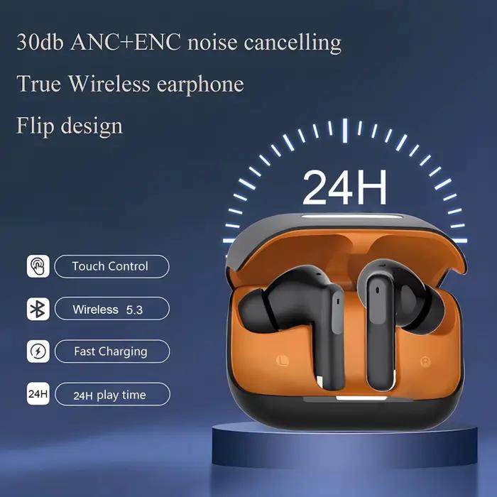 Casque Bluetooth pour iPhone/Xiaomi/oppo/Samsung avec suppression active du bruit ANC + ENC écouteurs de sport sans fil intra-auriculaires