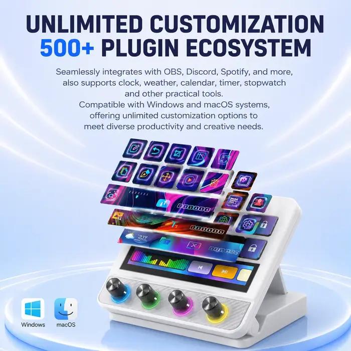Clavier visuel programmable MiraBox Stream Deck N4 Pro pour bureau et portable occasions spéciales contrôle intuitif minimaliste