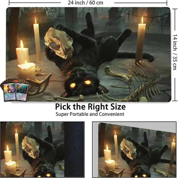 Tapis de jeu Magic The Gathering (MTG) « Chat Noir Mystérieux »