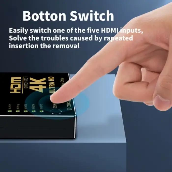 Commutateur vidéo HDMI avec télécommande IR