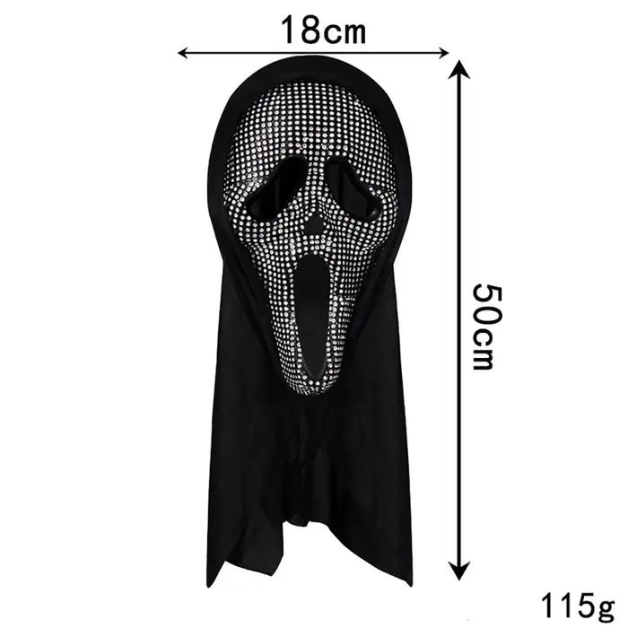 Masque d'Halloween Fantôme avec Accessoires Complets, Masque de Visage d'Horreur, Décoration d'Halloween, Accessoire de Costume d'Horreur, Masque Intégral