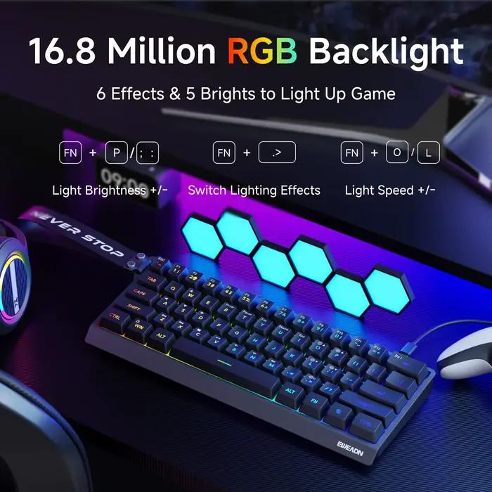 EWEADN Mini clavier de jeu à 61 touches