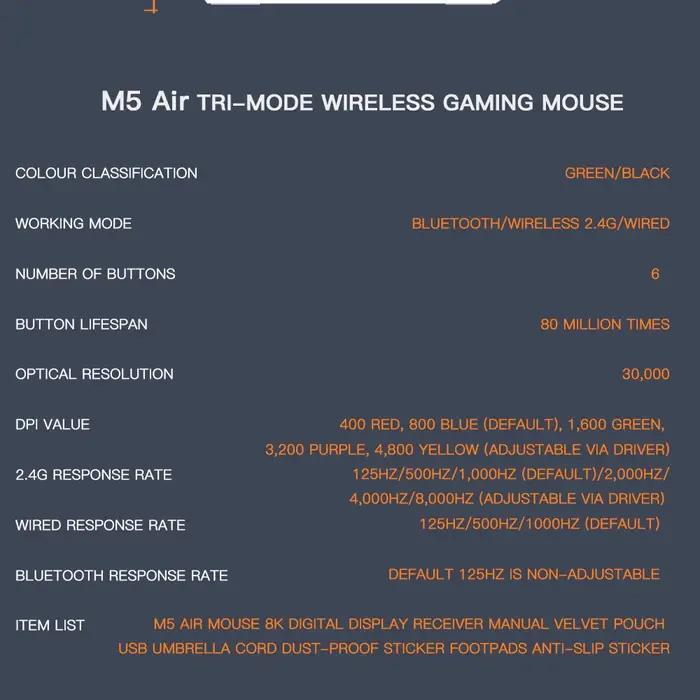 Souris de jeu Darmoshark M5Air en fibre de carbone forgée