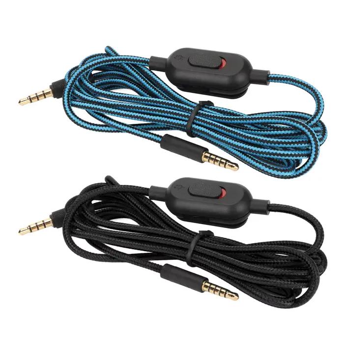 Câble tressé pour casque de jeu avec contrôle du volume et fonction mute pour Logitech G Pro G Pro X G433 G233