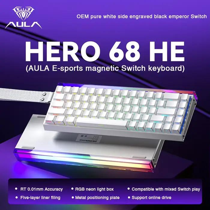 AULA HERO 68HE clavier à interrupteur magnétique déclencheur rapide 8K retour Esports Gamer