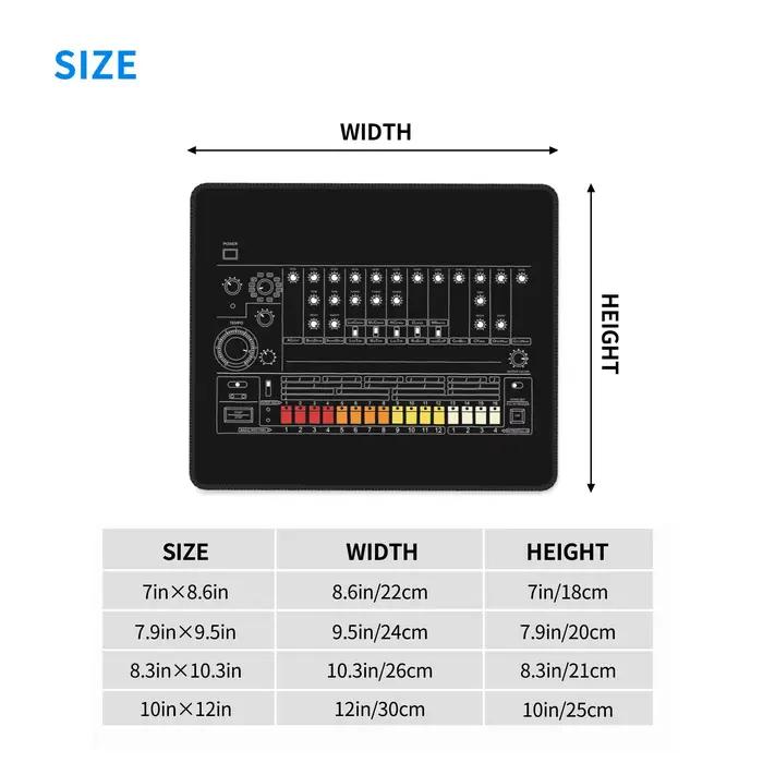 808 Machine à tambour Vintage pour musicien électronique tapis de souris ordinateur clavier tapis de souris Gamer PC ordinateur portable tapis de bureau