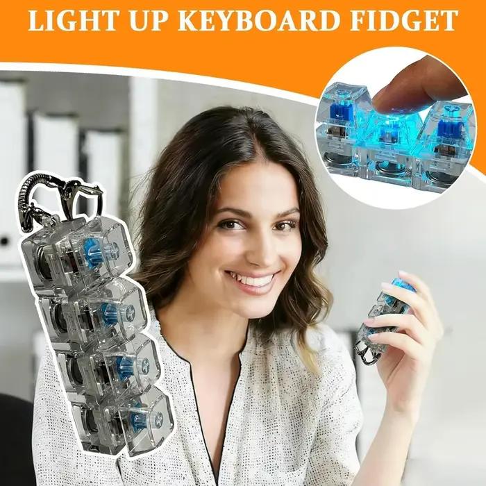 Porte-clés clavier mécanique Crystal Clicker 4 touches
