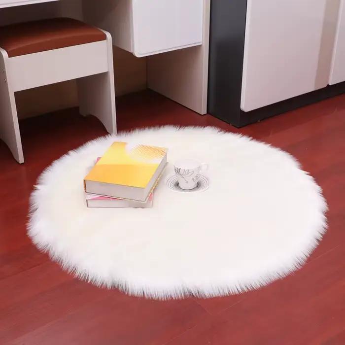 Tapis d'émulation en laine artificielle ronde douce pour maison hôtel plage et pique-nique convient aux enfants et adultes confort de voyage et prière matériaux hypoallergénique adaptable à tout intérieur ```