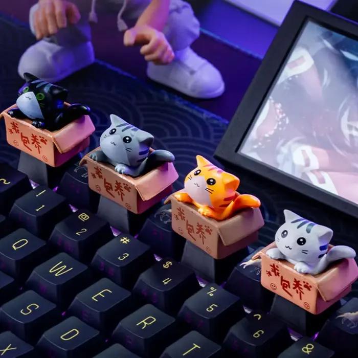 Personnalisez votre clavier fait à la main avec des capuchons de touches de chat mignon
