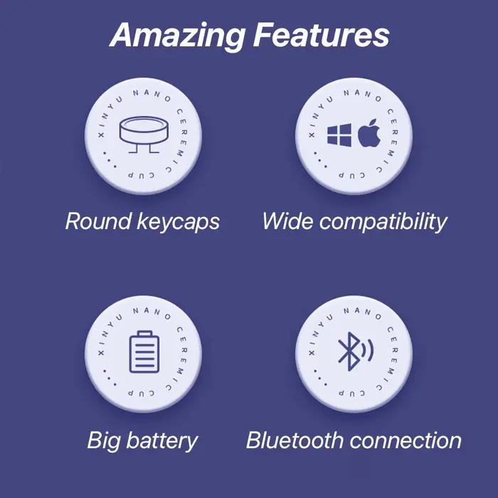 Clavier et souris sans fil pour Apple Samsung
