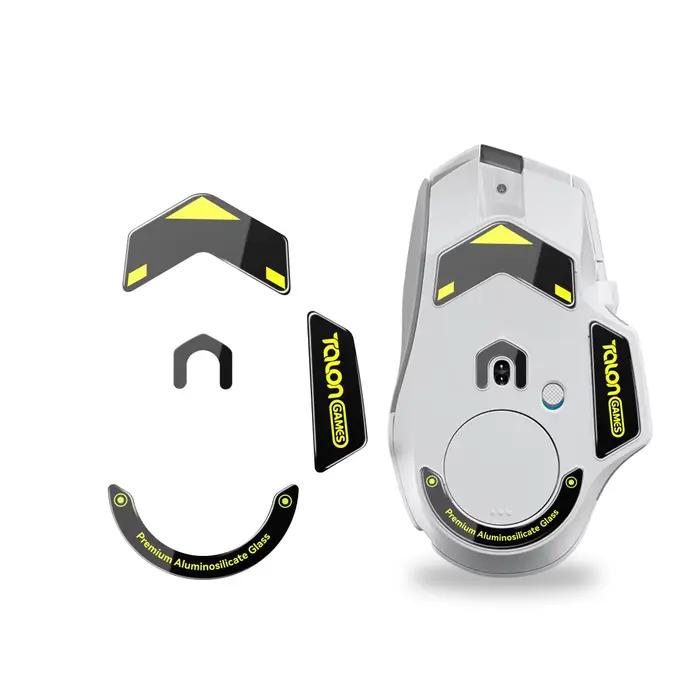 TALONGAMES pieds de souris en verre patins capteur de souris patins patins glisse pour Logitech G502 X filaire/G502 X PLUS bords arrondis et incurvés