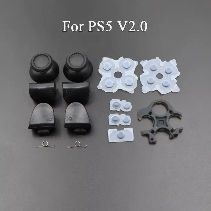 1 jeu pour PS3 PS4 JDM-001 040 PS5 V1 V2 V3 contrôleur L1 R1 L2 R2 boutons de déclenchement bâton analogique 3D + bouton en caoutchouc conducteur