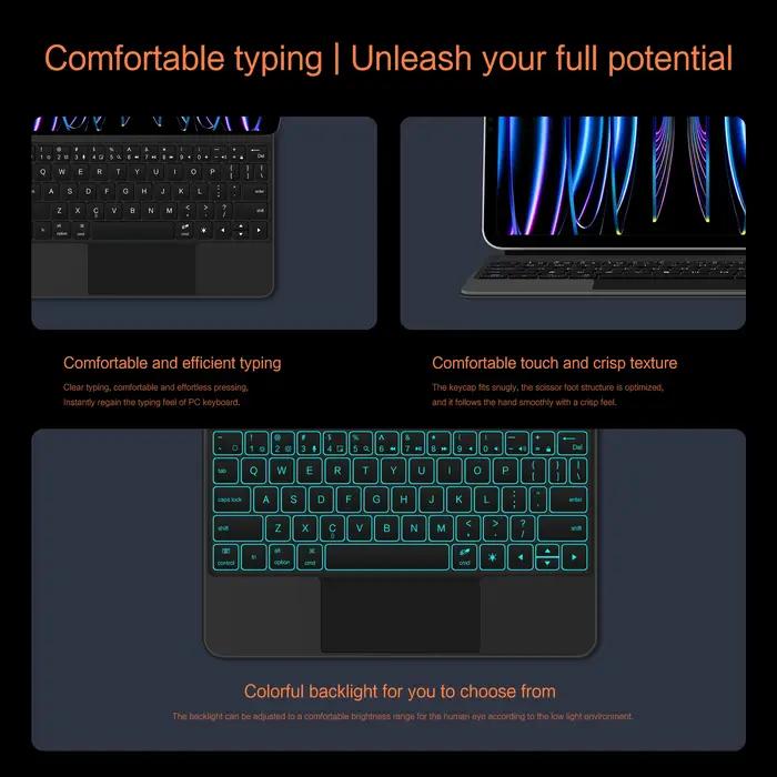 Clavier magique LFOIQN pour iPad Pro 11 pouces 1ère 2ème 3ème 4ème 12