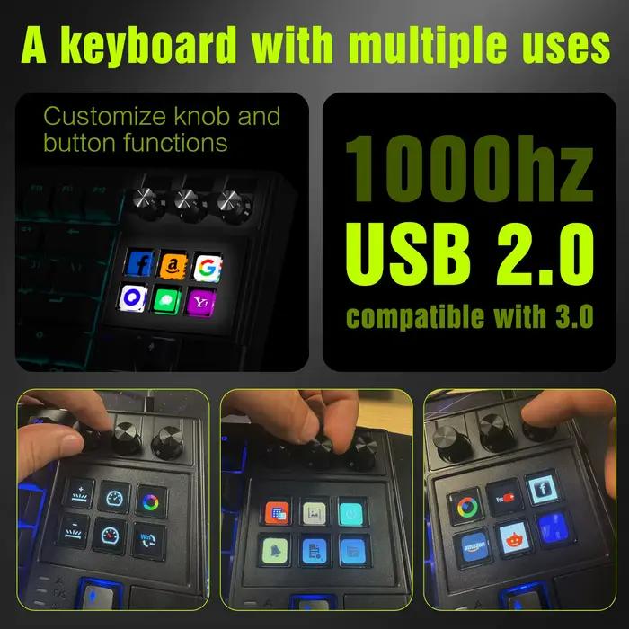 Clavier de jeu mécanique MiraBox K1 Pro avec Stream Deck