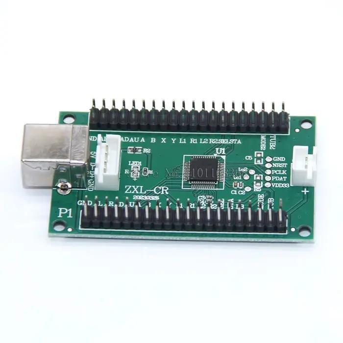 Manette de jeu d'arcade USB 2 joueurs avec câbles de boutons et sticks