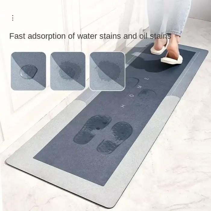 Tapis absorbant de cuisine antidérapant, imperméable, lavable, confortable, sur pied, à longue bande, lavable et sans lavage