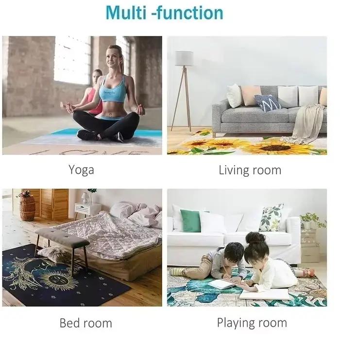 Tapis rond bleu marine pour salon, chambre de bébé fille, salle de jeux pour enfants, tapis de chambre à coucher, tapis doux, décoration de chambre d'enfant, tapis de jeu pour enfant