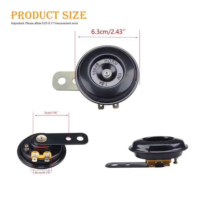 Klaxon électrique pour moto, monotrou, 12V, en aluminium et en fer, avec Protection contre l'inversion de la polarité et longue poignée