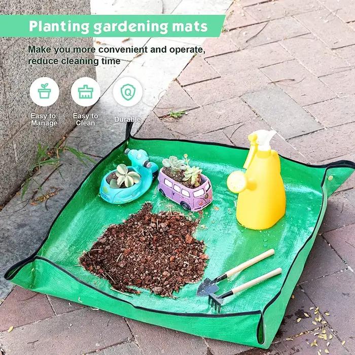 Tapis de jardinage imperméable pour la plantation, tapis de repiquage pour pot de fleurs, tapis pliable pour plantes de 50 à 100 cm, outils de jardinage