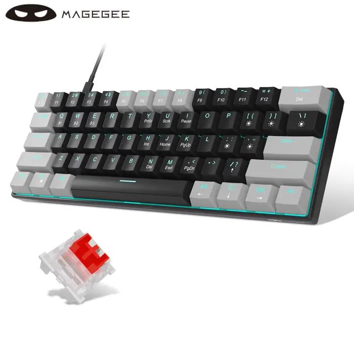 MK-Star61 60% clavier de jeu mécanique 61 touches bleu mer rétro-éclairé petit Compact Portable 60 pour cent