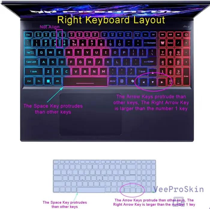 Housse de clavier d'ordinateur portable en TPU pour Acer Predator Helios Neo 16 2025 PH16-72 / Neo16 PHN16-73 PHN16-72