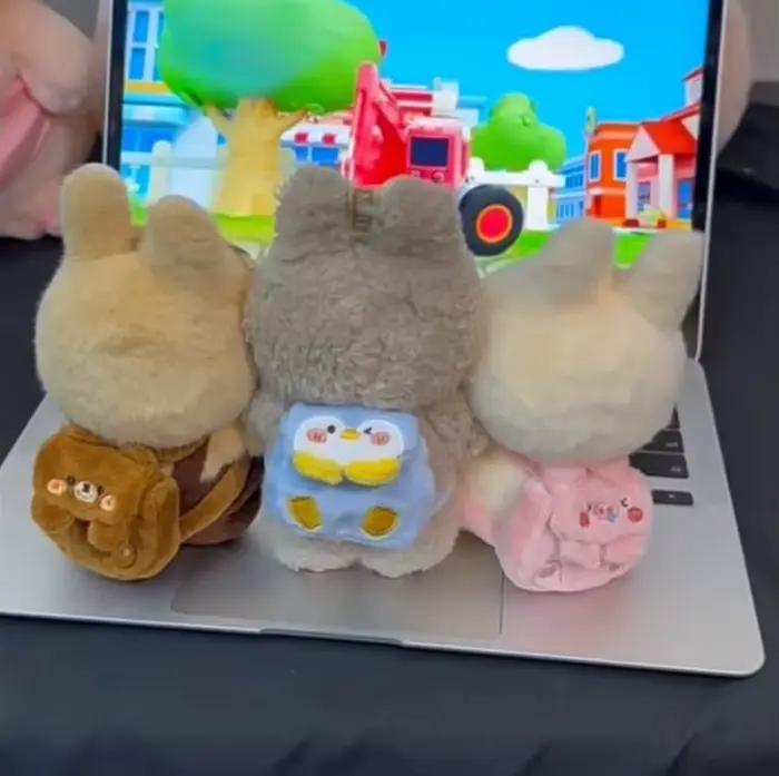 Sac Labubu : Sac à dos en peluche Kawaii – Porte-poupées fonctionnel en vinyle de 15/17 cm avec sangles réglables
