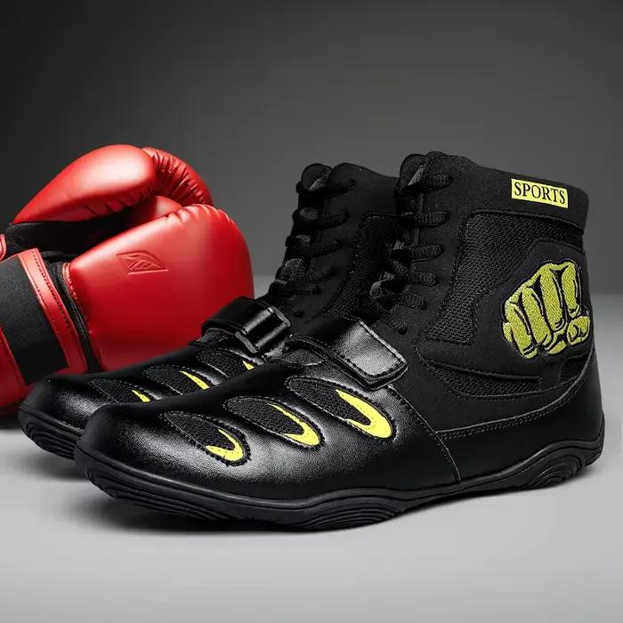 Chaussures de lutte – Chaussures de lutte à haute traction pour hommes, femmes, jeunes et enfants – Chaussures durables pour lutte, boxe, haltérophilie
