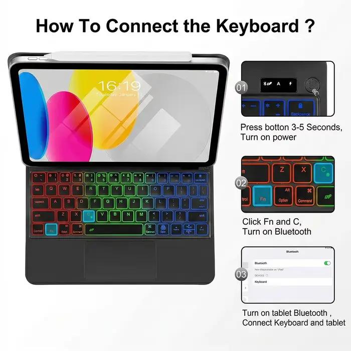 Clavier magique pour iPad 11e génération A16 2025 11 "A3354 A3355