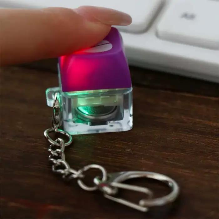 LED en bois poisson clavier porte-clés ABS