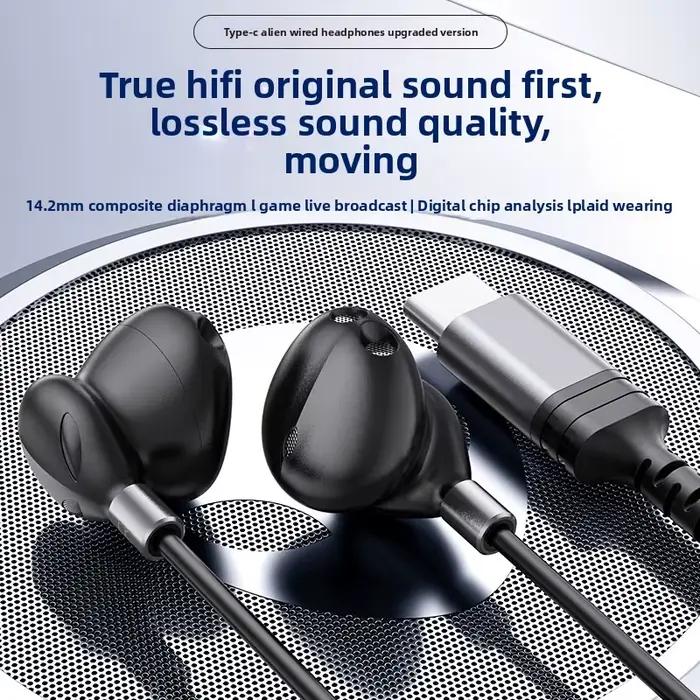 Pour Samsung casque filaire HiFi 9D son Surround avec contrôle par fil Type C 3.5mm écouteurs de musique pour Galaxy S25 24 Ultra A54 A53