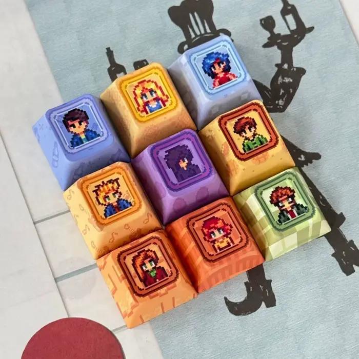 136 touches Stardew Valley thème Keycap Chreey PBT cinq côtés colorant-Sub haute valeur personnalité créative clavier mécanique Keycaps