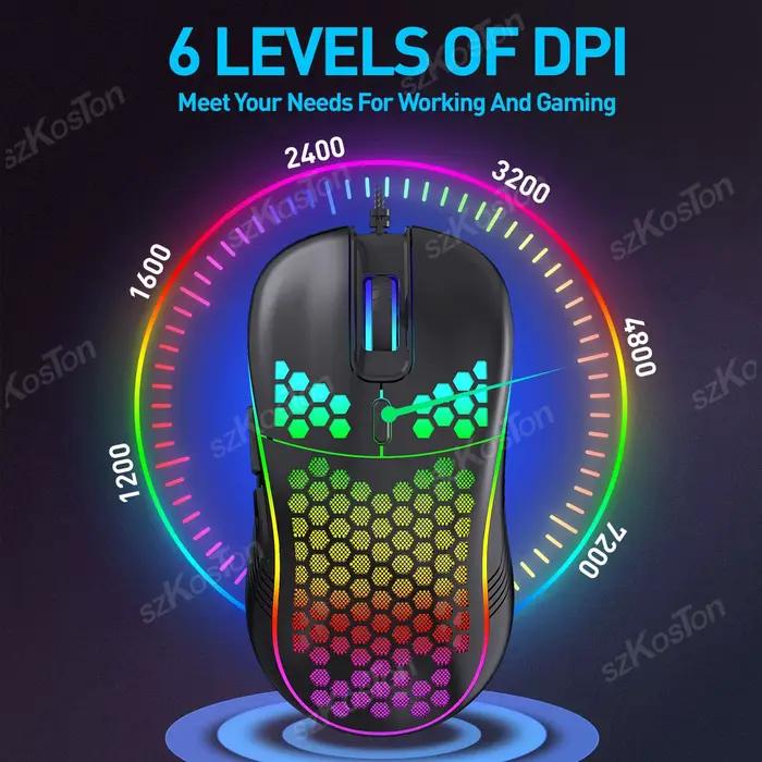Souris de jeu filaire USB avec rétroéclairage RVB