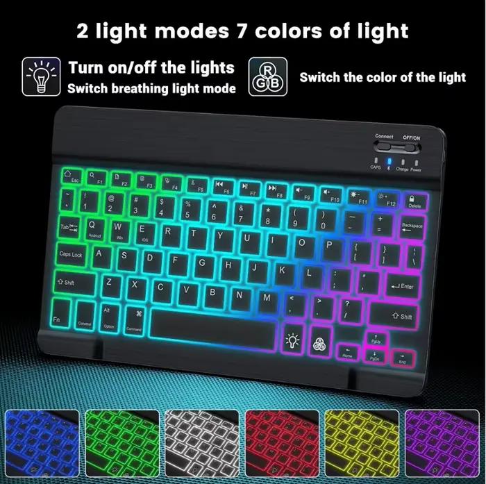 10 pouces rétro-éclairé Bluetooth clavier souris pour IOS Android Windows pour iPad