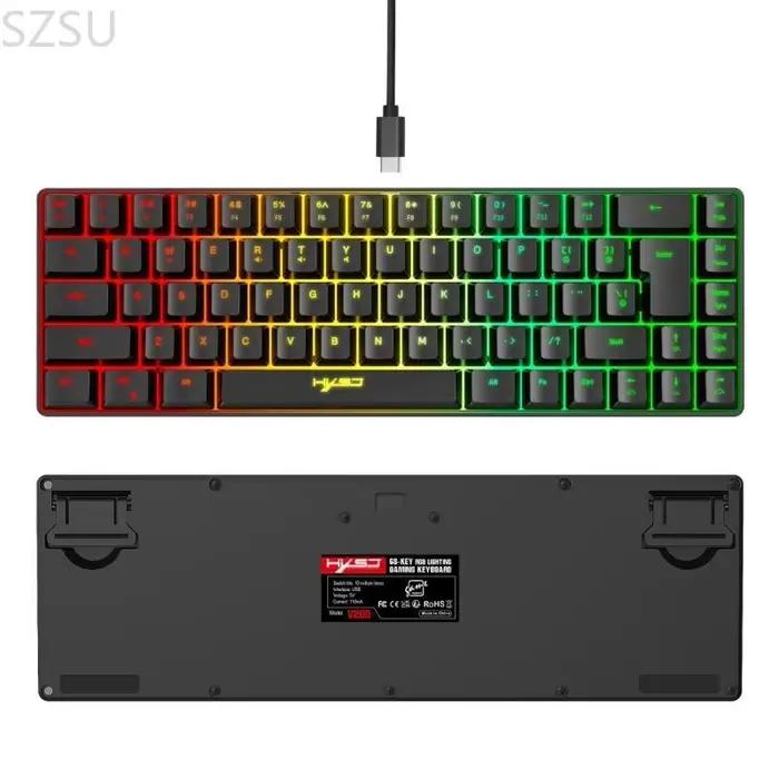 SZSU Pack 1 clavier jeu V200 Mini RGB 60% avec fonctionnalité multimédia