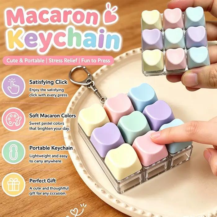 Porte-clés clavier fidget en forme de cœur à 9 touches