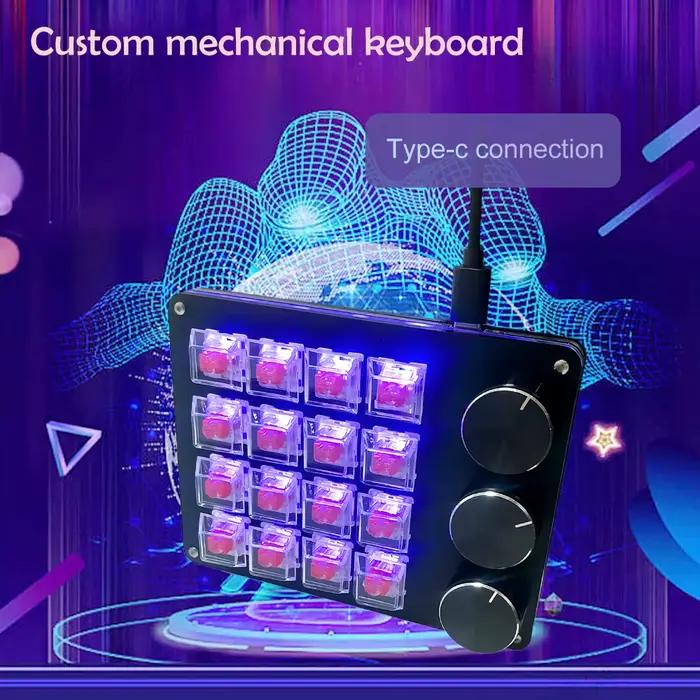 Mini clavier personnalisable avec 3 boutons rotatifs + 16 touches