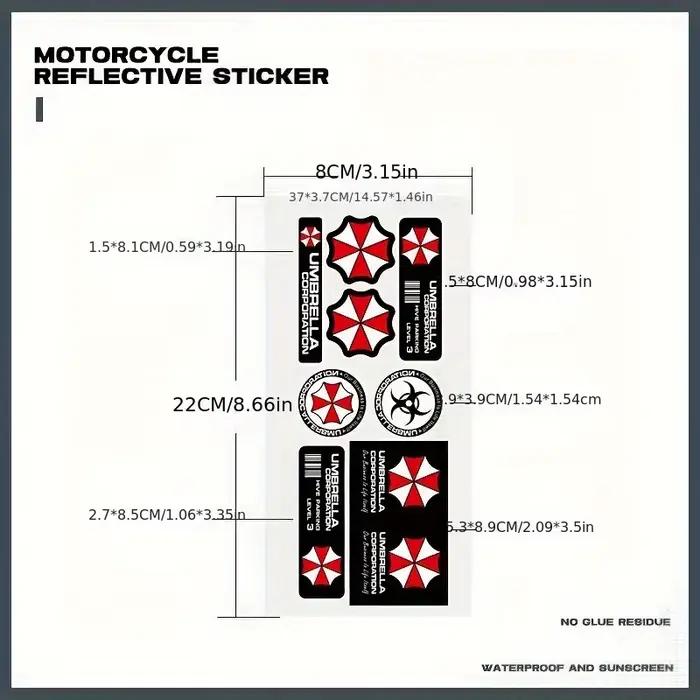Autocollant holographique avec logo Biohazard Umbrella, autocollant en vinyle durable et imperméable, ornement DIY pour voiture, moto, casque