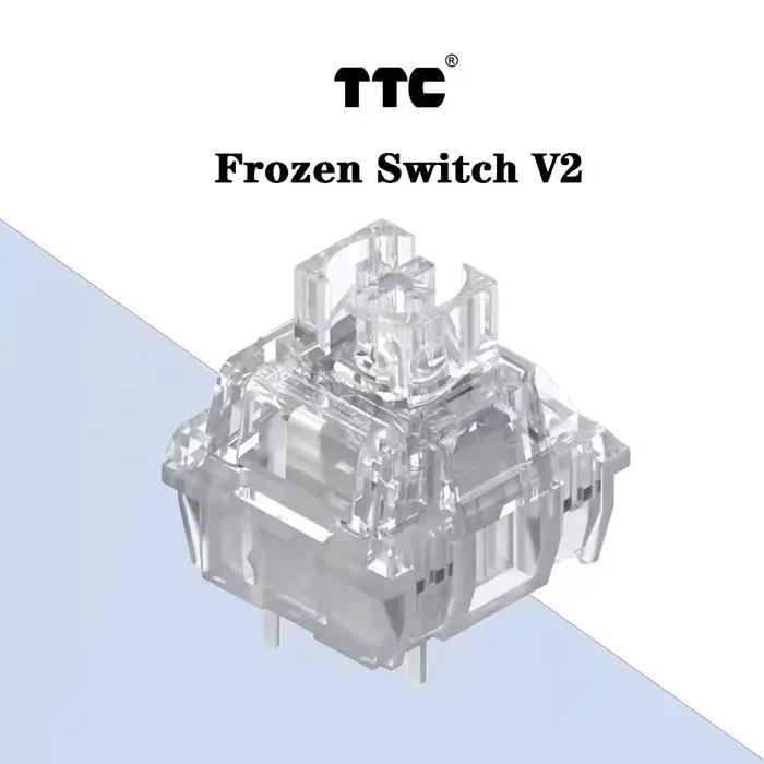 TTC commutateur congelé silencieux V2 linéaire MX commutateurs clavier mécanique de jeu 3 broches 39g rvb Transparent