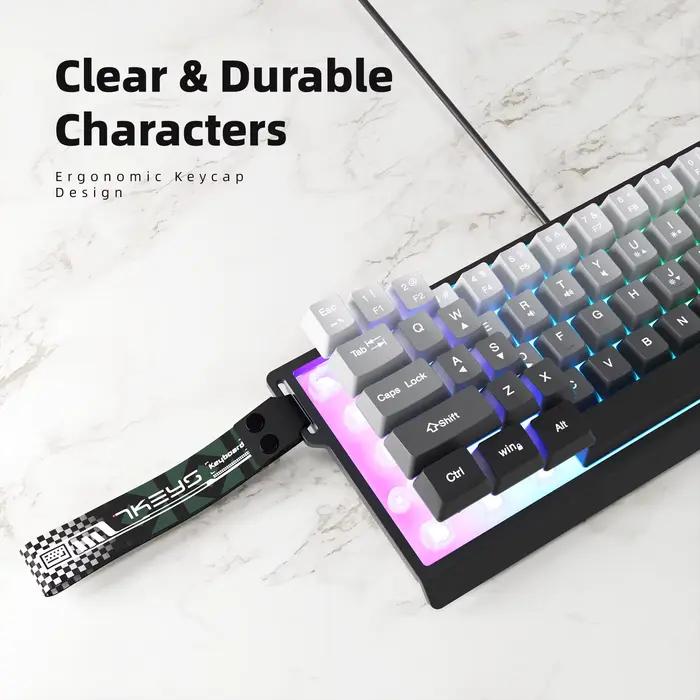 Clavier filaire compact à 60 % avec rétroéclairage RVB et touches de couleur dégradée